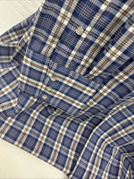 New Men’s Mesquite Blue Flannel Long Sleeve Peal Snap 3XL E-57