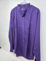 New Wayne Scott Purple Long Sleeve Button Up English Shirt XL MM-118