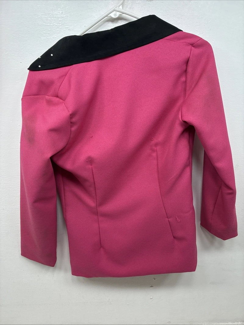 New Women’s To Dy For Pink Black Long Sleeve Button Up Size XL YY-101