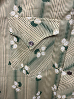New Women’s ELY Plains Yellow Green Floral Long Sleeve Pearl Snap 16 GG-19