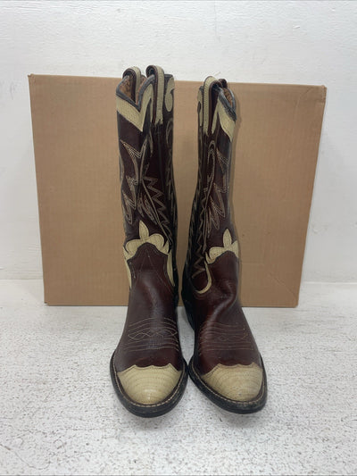 New Youth Brown Texas Brand Cowboy Boots. B 196 5 M. 2-113