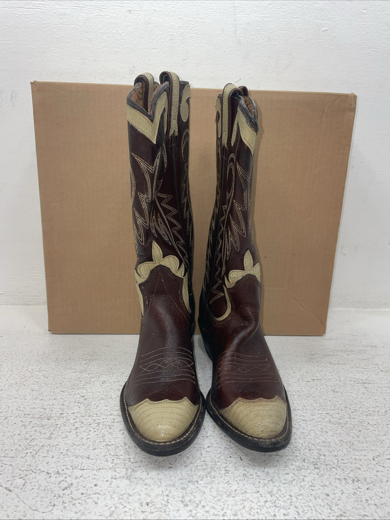 New Youth Brown Texas Brand Cowboy Boots. B 196 5 M. 2-113