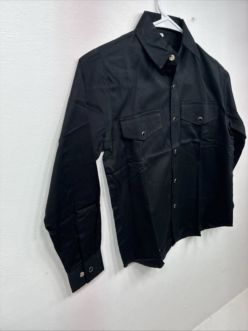 New Boys Western Express Black Long Sleeve Pearl Snap Medium DD-111