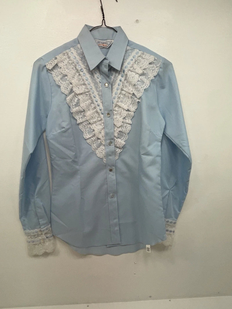 New Women’s Blue H Bar C Long Sleeve Button Up Shirt 3B-97