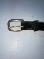 New Black Genuine Leather Beaded 32” Belt Z-136