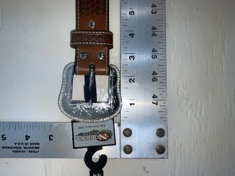 New Brown Genuine Leather Nocona Tooled And Pendent 44” Belt #N2411608 NN-129