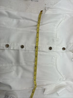 New Women’s Denum Jeans White Short Sleeve Button Up Medium YY-122