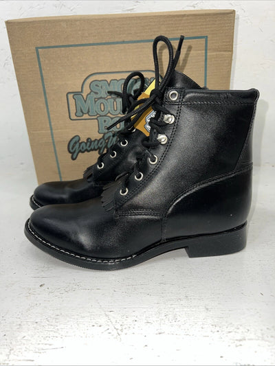 New Women’s Black Smoky Mountain Lace Up Cowboy Boots. 3009Y 6 D. 20-126