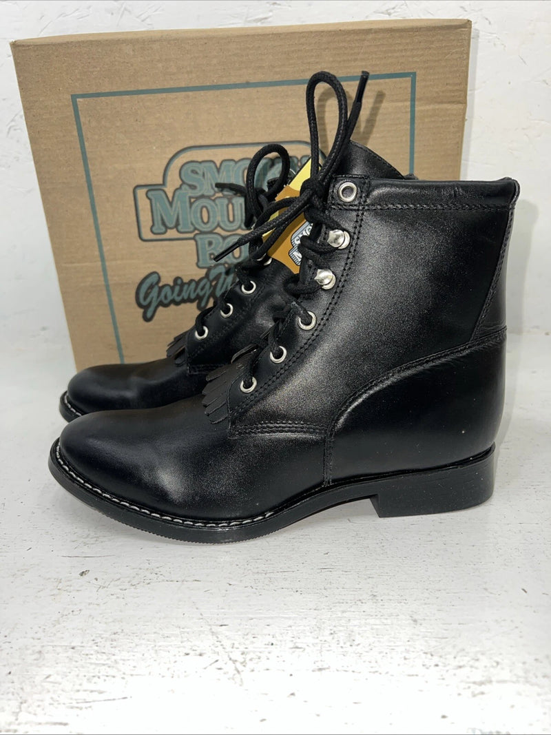 New Women’s Black Smoky Mountain Lace Up Cowboy Boots. 3009Y 6 D. 20-126