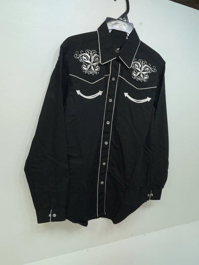 New Women’s Black Western Express Long Sleeve Button Up Shirt M #104276 3B-88