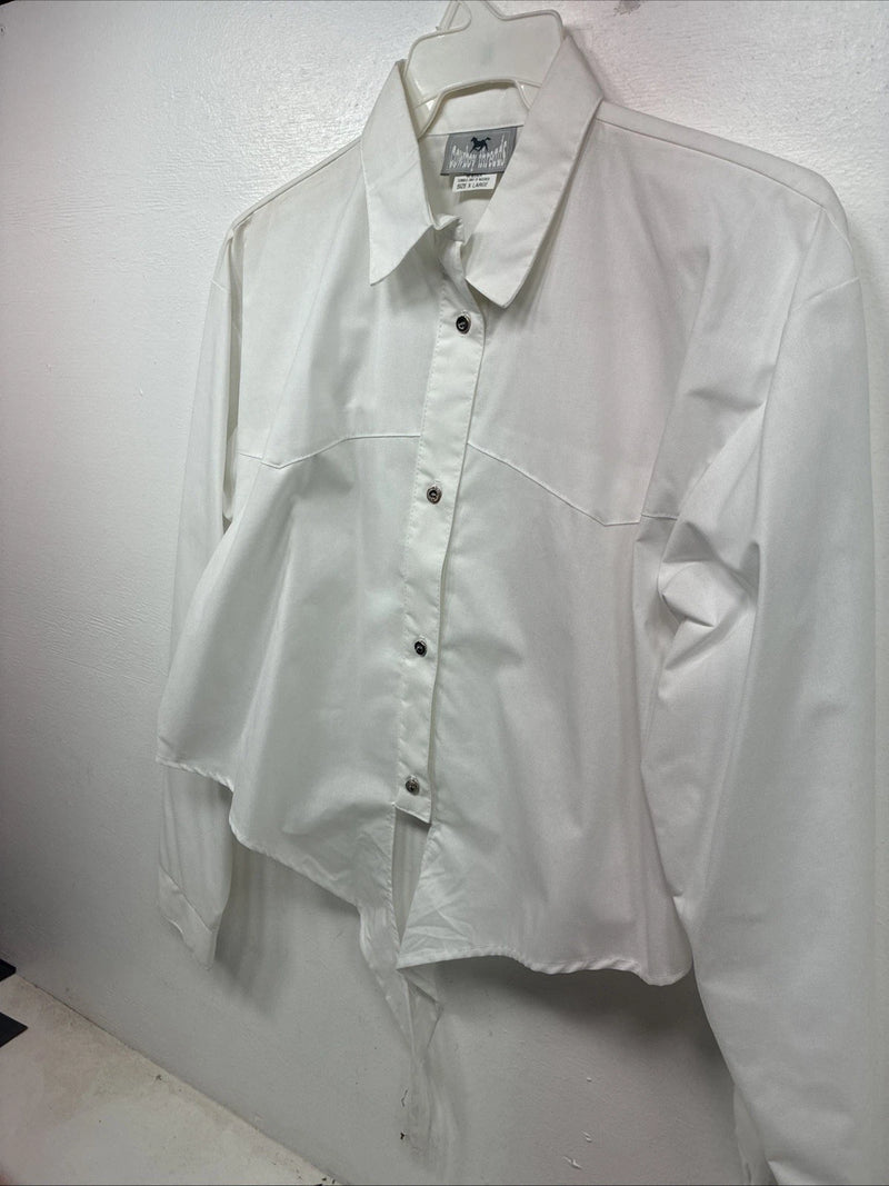 New Women’s Cowboy Threads White Long Sleeve Button Up Size XL YY-15