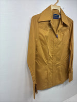 New Women’s Panhandle Slim Yellow Long Sleeve Button Up Size 10 KK-4