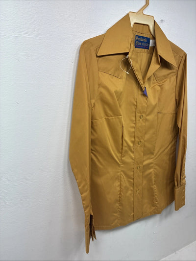 New Women’s Panhandle Slim Yellow Long Sleeve Button Up Size 10 KK-4