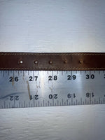 New Brown Genuine Leather Silver Pendent 28” Belt JJ-134