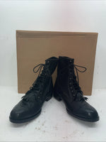New Men’s Black Lace Up J Chisholm Cowboy Boots. J 2000 10.5 10 1/2 D. 8-26 
