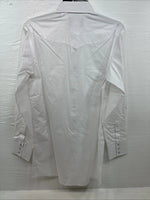 New Men’s White Horse White Simple Long Sleeve Pearl Snap Medium K-42