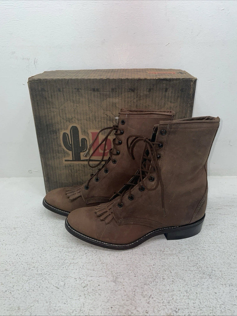 New Men’s Brown Lace Up Laredo Cowboy Boots. 1225 8 E E. 1-85
