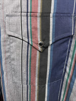New Men’s ELY Cattleman Multicolor Stripe Long Sleeve Button Up 16 Large Q-35
