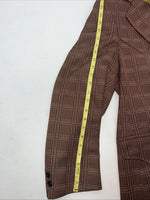 New Men’s Tanbark Red Plaid Suit Jacket 48R #720 X-601