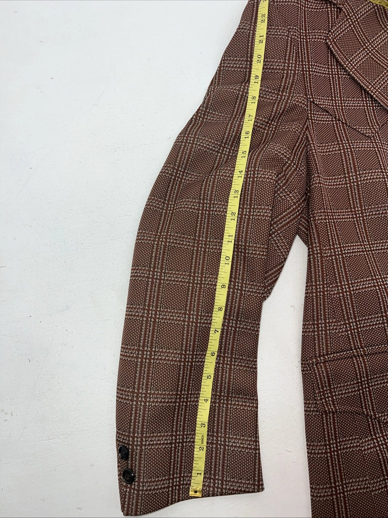 New Men’s Tanbark Red Plaid Suit Jacket 48R #720 X-601