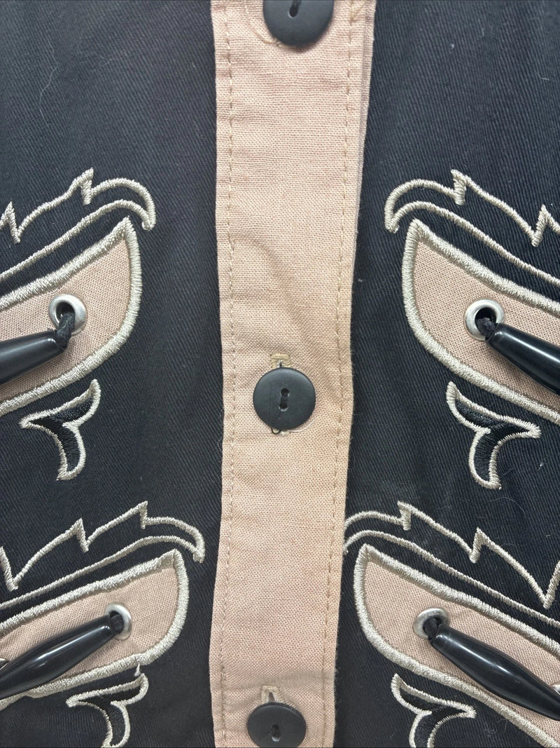New Women’s 1849 RanchWear Western Fringe Long Sleev Button Up XL TT-38