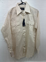 New Men’s Panhandle Slim Golden Stripe Long Sleeve Pearl Snap 15.5 Medium K-98