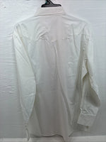 New Men’s White Horse White Stripe Design Long Sleeve Pearl Snap XL O-63