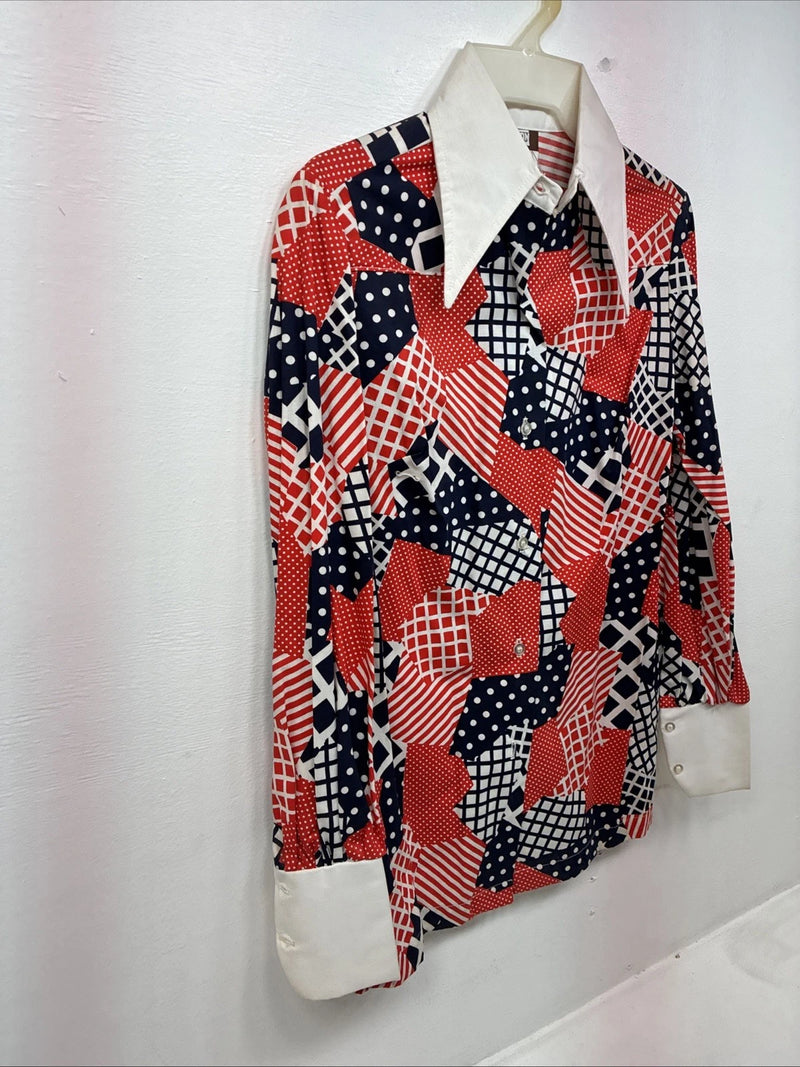 New Women’s Fenton Multicolor Design Long Sleeve Button Up 12 MM-47
