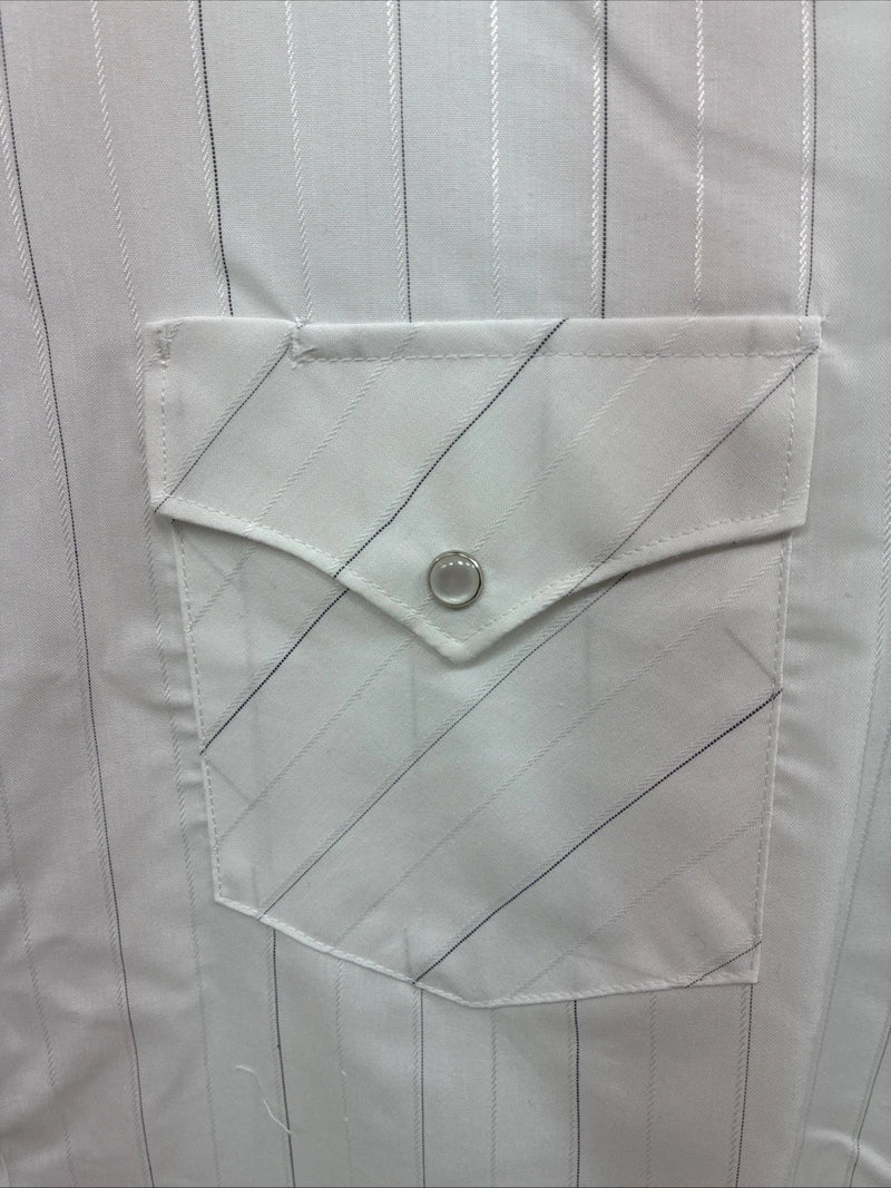 New Men’s White Horse White Stripe Short Sleeve Button Up XL T-9