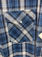 New Men’s ELY Cattleman Blue Long Sleeve Pearl Snap 3XL E-29