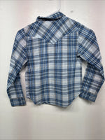 New Girls Cumberland Blue Plaid Long Sleeve Pearl Snap Size 1 YY-1
