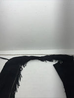 NOS Black Show Chaps With Fringe Adjustable Waist 46” I-69