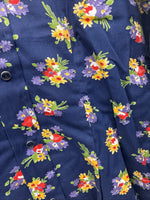 New Women’s Tem Tex Blue Floral Long Sleeve Pearl Snap Size 36 LL-17