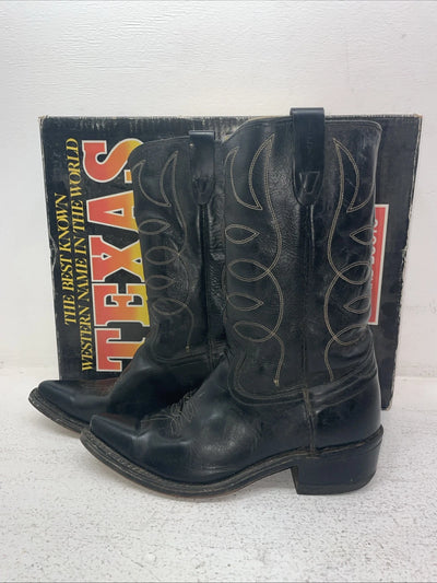 New Men’s Black Texas Brand Cowboy Boots. 6900 8 E. 3-147