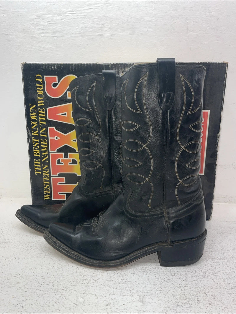 New Men’s Black Texas Brand Cowboy Boots. 6900 8 E. 3-147