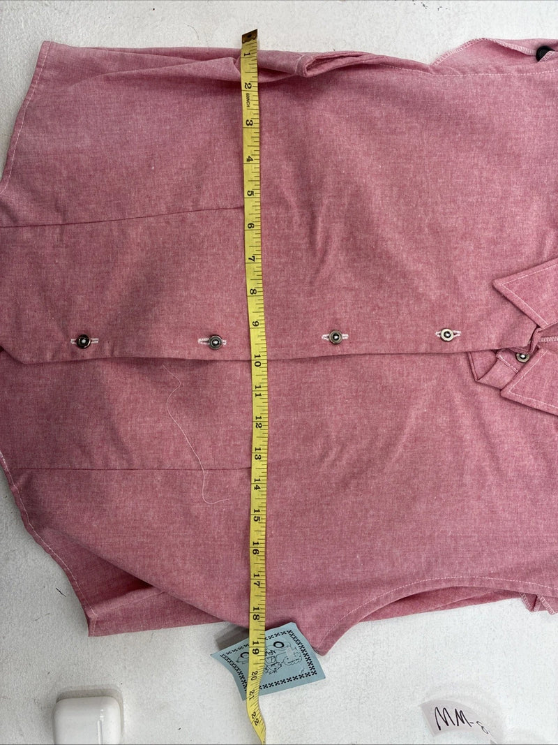 New Women’s Cowboy Threads Pink Short Sleeve Button  Up Size Medium MM-85