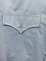 New Men’s ELY Cattleman Blue Short Sleeve Pearl Snap 18.5 2XL F-78