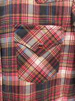 New Men’s Panhandle Slim Red Plaid Long Sleeve Pearl Snap XS J-67