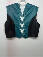 New Women’s 1849 Authentic Ranchwear Blue White Black Show Vest 3XL WW-36