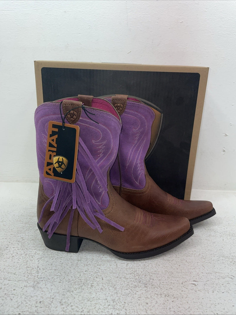 New Youth Purple With Fringe Ariat Cowboy Boots. 10012797 5 M. 2-172