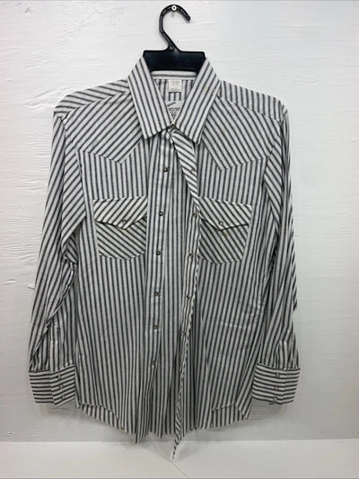 New Men’s Champion Western Striped Long Sleeve Pearl Snap 15.5 X 34 Medium B-94