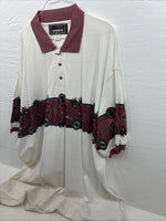 New Men’s GunSmoke White Red Short Sleeve Polo 3XL E-56