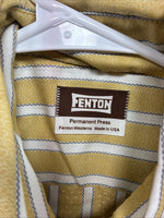 New Men’s Fenton Yellow Stripe Long Sleeve Pearl Snap 15 Medium AA-65