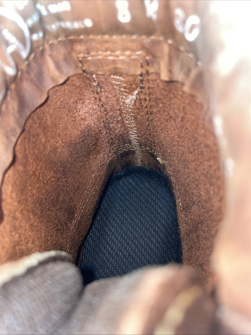 New Women’s Brown Lace Up Acme Cowboy Boots. 8070 8 M. 16-41