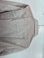New Men’s ELY Cattleman Pink Stripe Long Sleeve Pearl Snap 17.5 XL O-62