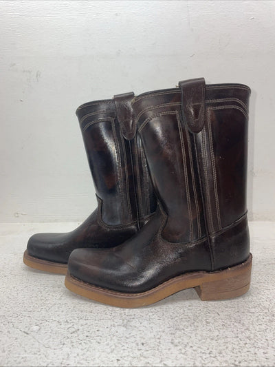 New Kids Brown Texas Brand Cowboy Boots. C 811 12.5 12 1/2 D. 23-46