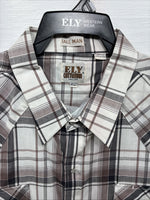 New Men’s ELY Cattleman Multiple Color Flannel Short Sleeve Pearl Snap 4XL E-85