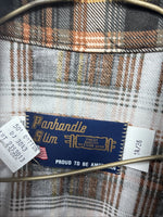 New Men’s Panhandle Slim Orange Plaid Long Sleeve Pearl Snap XS J-63