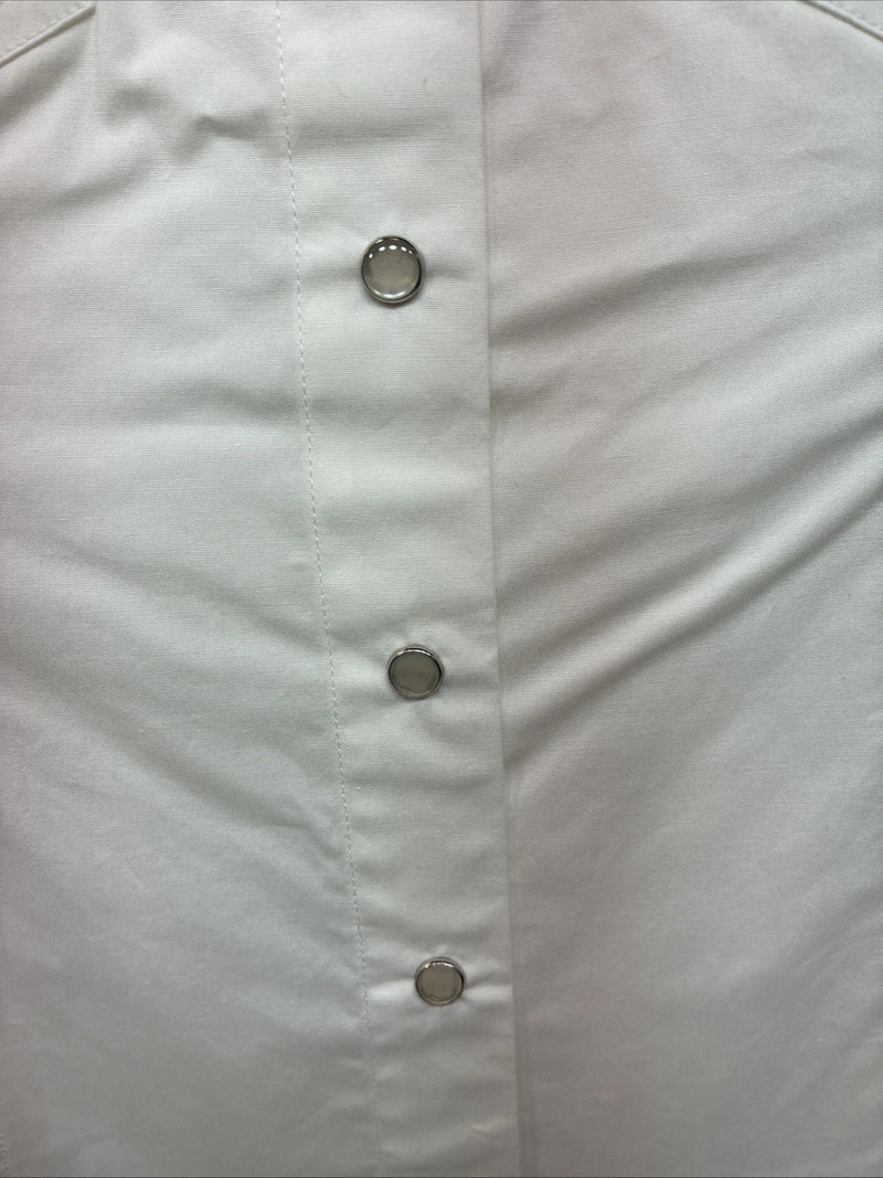 New Women’s Cumberland White Cropped White Short Sleeve Pearl Snap Medium LL-67