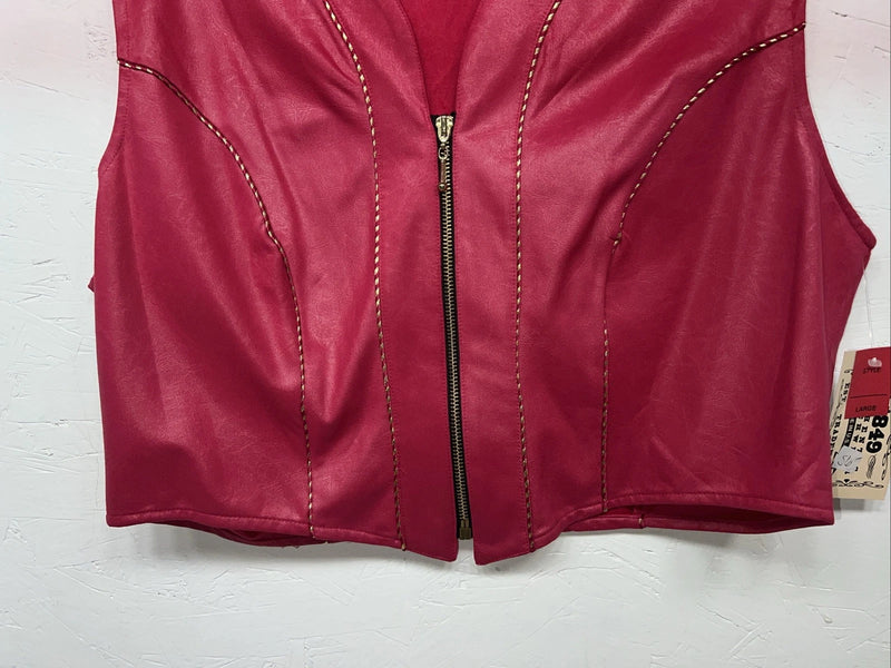 New Women’s 1849 Authentic Ranchwear Pink Western Show Vest Large WW-63